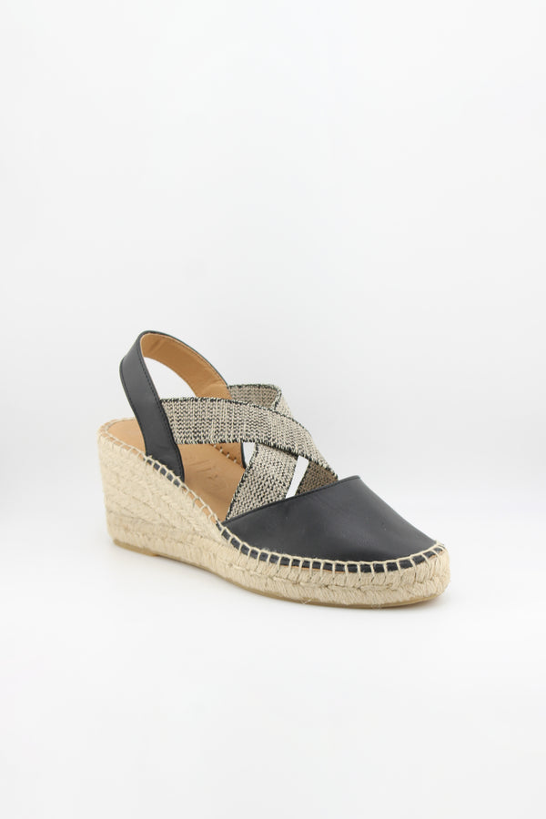 Jutelia Espadrille Wedge Sandals with Cross Straps